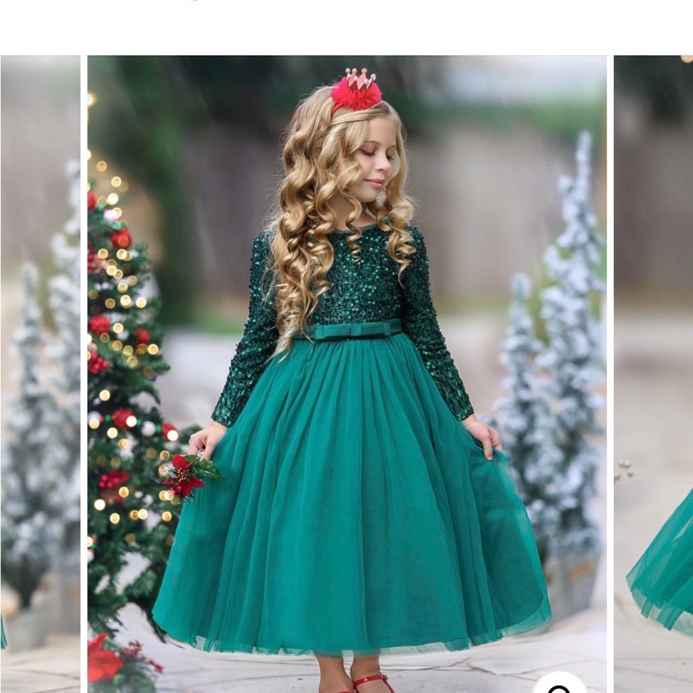 Elegant Green Kids Formal Dress